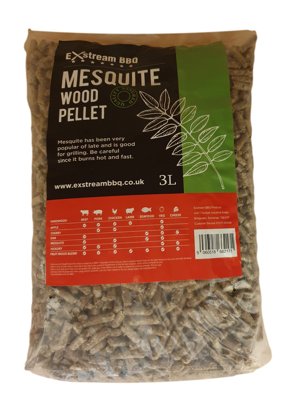 ExstreamBBQ Mesquite Wood Pellets BBQ 3L Bag For Ninja Woodfire Electric BBQ Grill Ooni Pizza Ovens